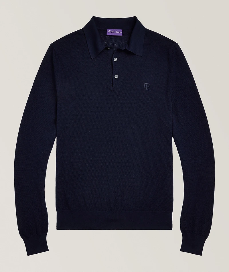 Silk-Cotton Knit Polo