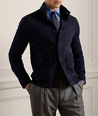 Cashmere & Suede Buttoned Cardigan