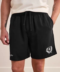 Embroidered Crest Tencel-Cotton Shorts