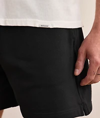Embroidered Crest Tencel-Cotton Shorts