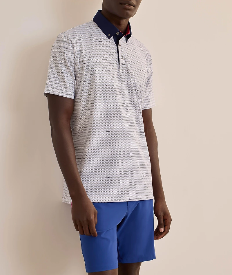 Wavy Stripe Performance Golf Polo