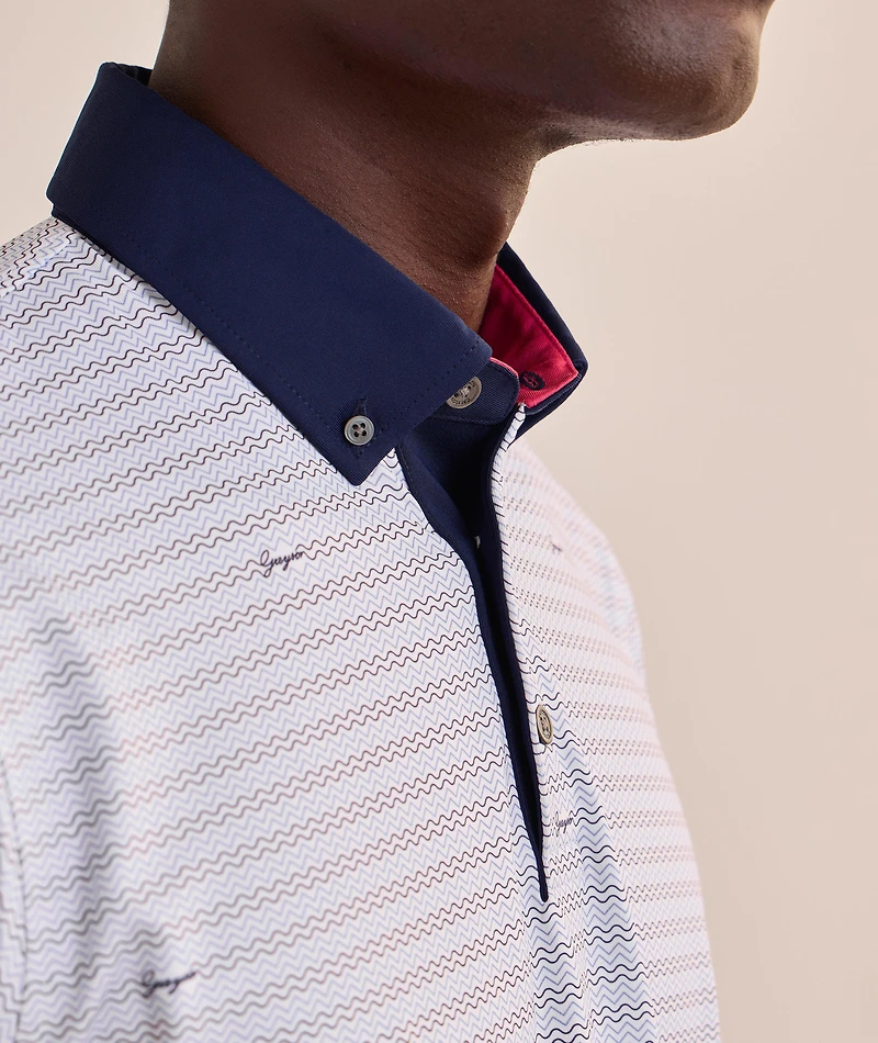 Wavy Stripe Performance Golf Polo