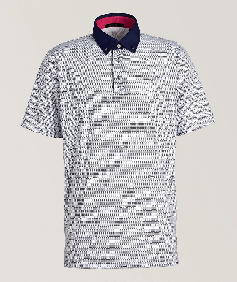 Wavy Stripe Performance Golf Polo