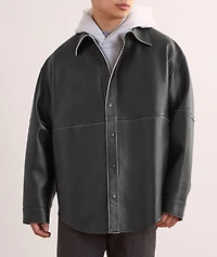 Leather Piping Overshirt