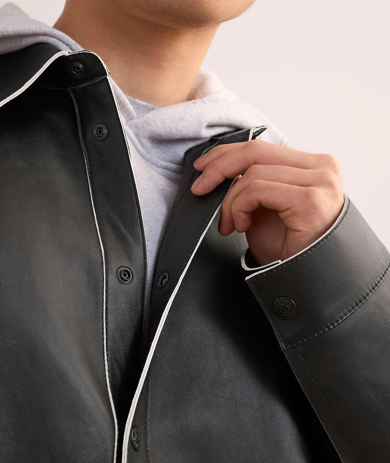 Leather Piping Overshirt