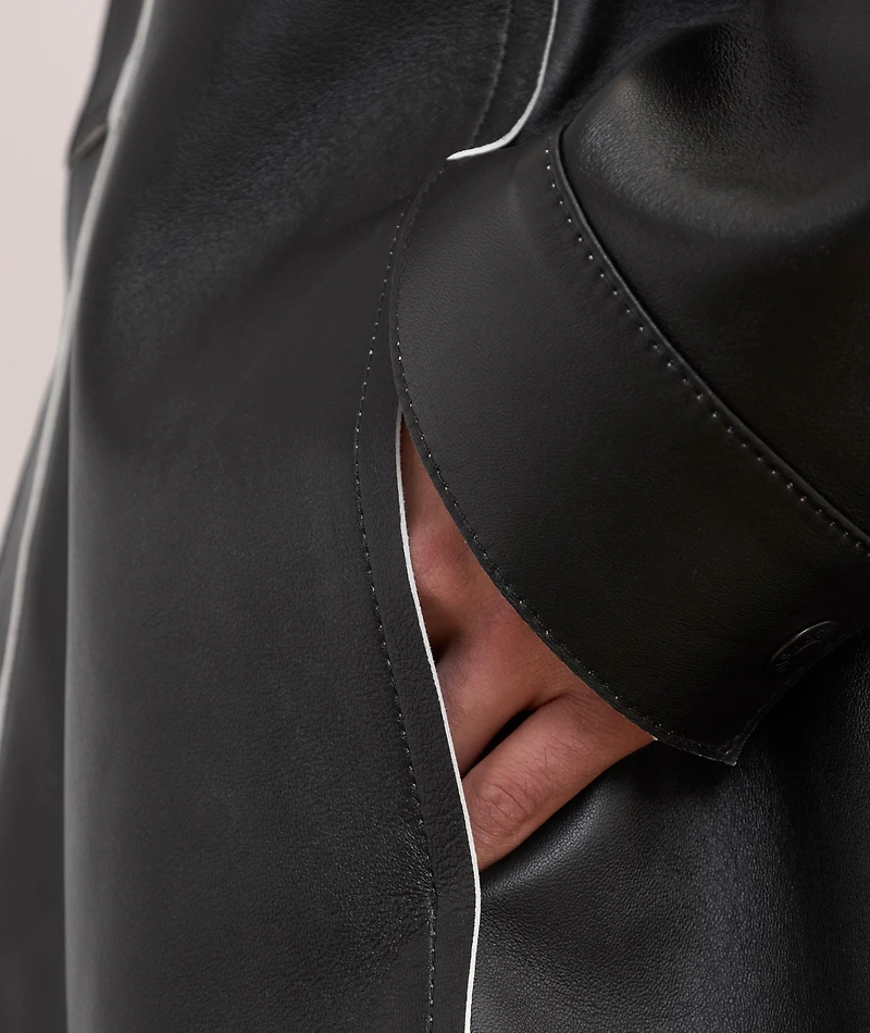 Leather Piping Overshirt