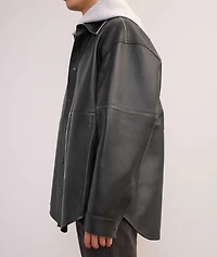 Leather Piping Overshirt