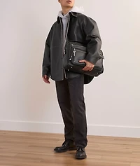 Leather Piping Overshirt