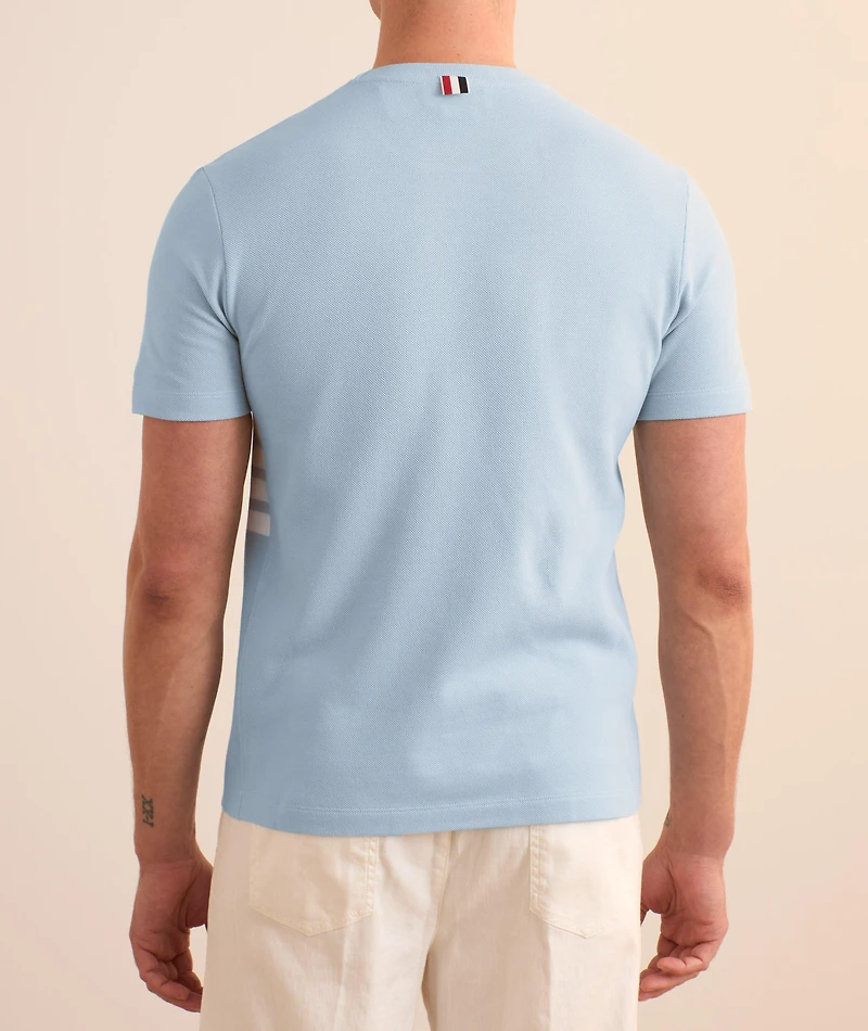 Four-Bar Piqué Knit T-Shirt