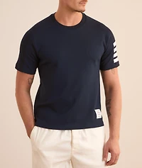 Four-Bar Cotton Knit T-Shirt