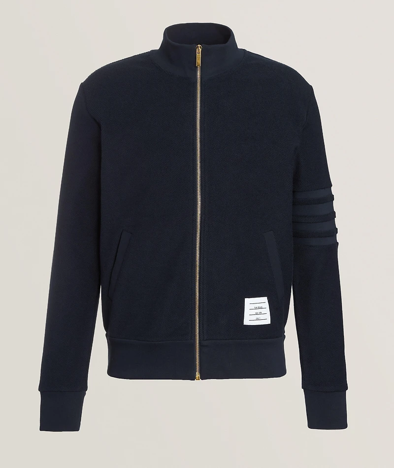 4-Bar Reverse Loopback Zipper Cardigan