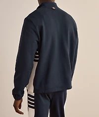 4-Bar Stripe Colourblock Half-Zip Sweater