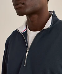 4-Bar Stripe Colourblock Half-Zip Sweater