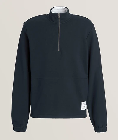 4-Bar Stripe Colourblock Half-Zip Sweater