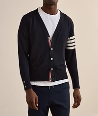 4-Bar Merino Wool Cardigan