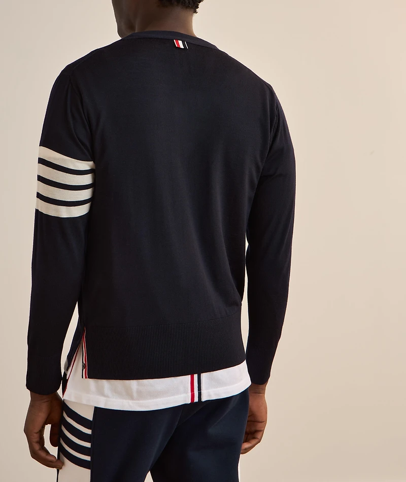 4-Bar Merino Wool Cardigan