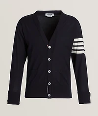 4-Bar Merino Wool Cardigan