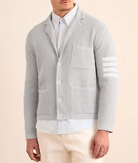 Waffle-Knit Linen-Blend 4-Bar Cardigan