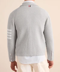 Waffle-Knit Linen-Blend 4-Bar Cardigan