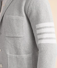 Waffle-Knit Linen-Blend 4-Bar Cardigan