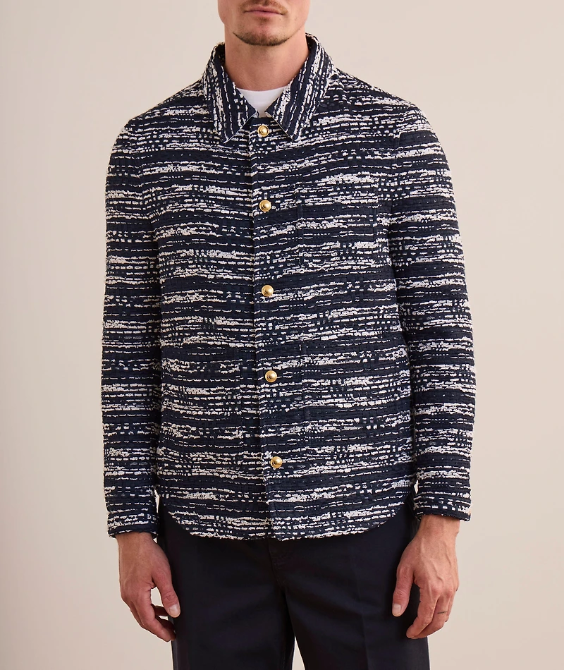 Utility Mélange Tulle Yarn Tweed Overshirt