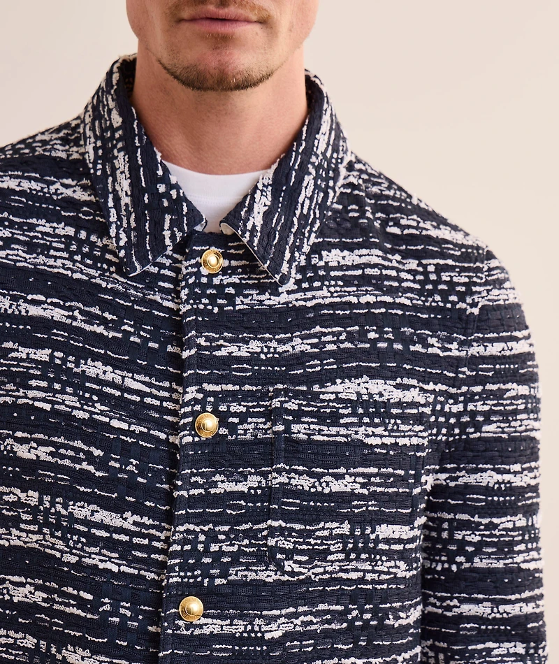 Utility Mélange Tulle Yarn Tweed Overshirt