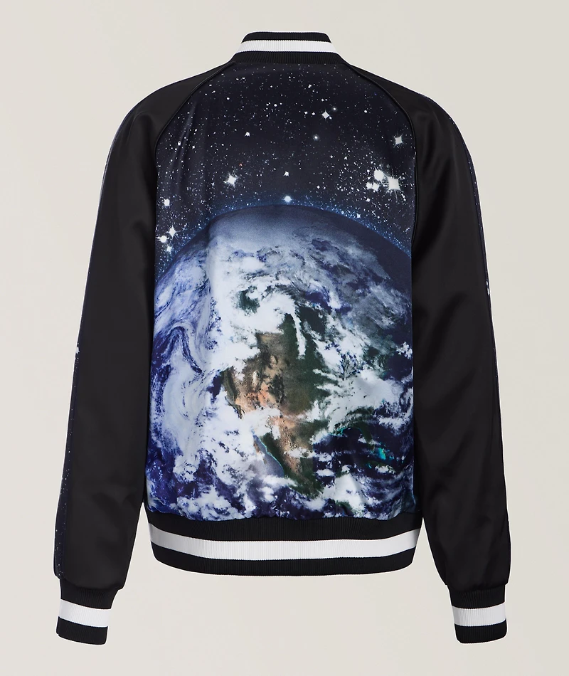 Earth & Stars Print Bomber Jacket