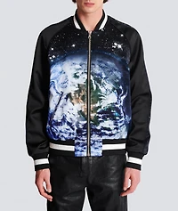 Earth & Stars Print Bomber Jacket