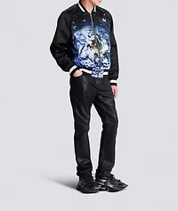 Earth & Stars Print Bomber Jacket