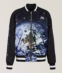Earth & Stars Print Bomber Jacket