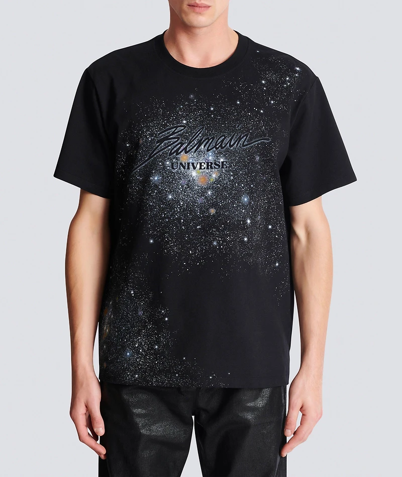 Stars-Print Cotton Crewneck T-Shirt