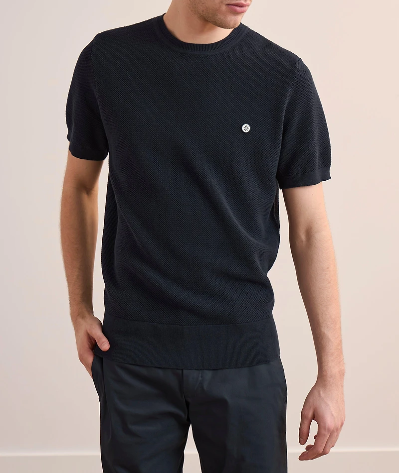Textured Cotton Knit T-Shirt