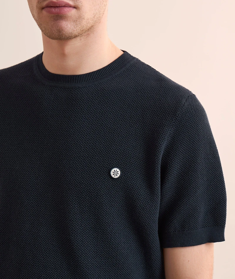 Textured Cotton Knit T-Shirt