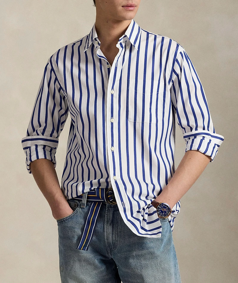 Bold Stripe Cotton Poplin Shirt