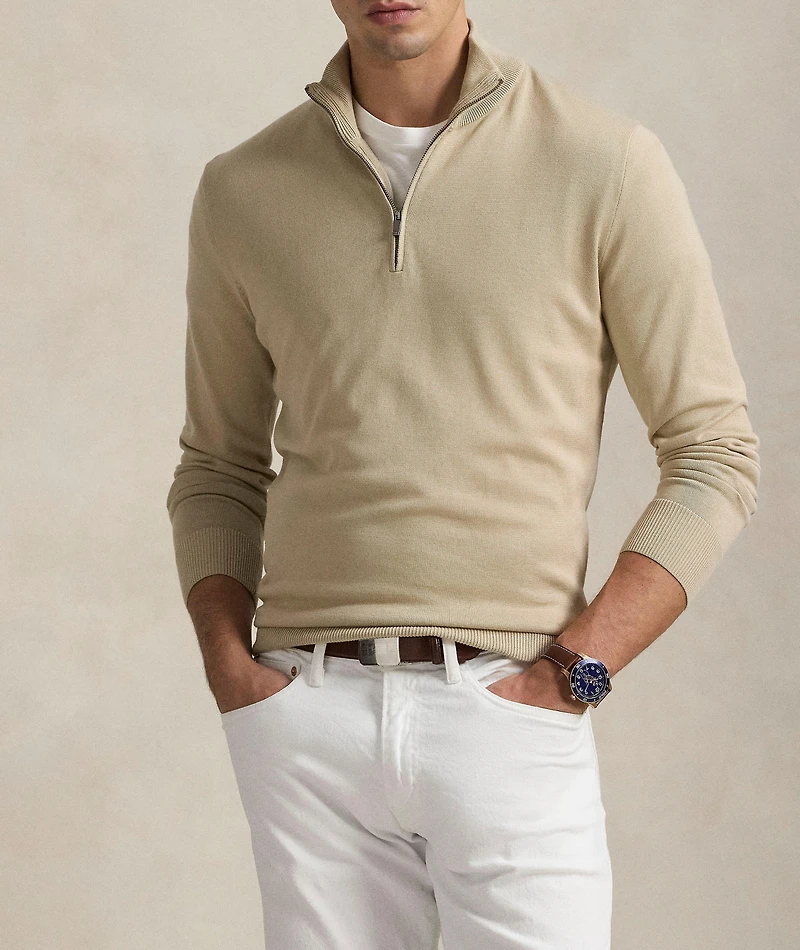 Quarter-Zip Cotton Sweater