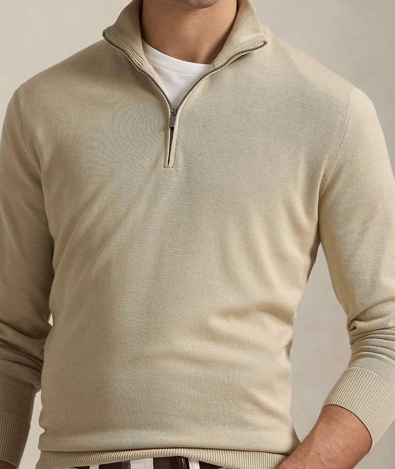 Quarter-Zip Cotton Sweater