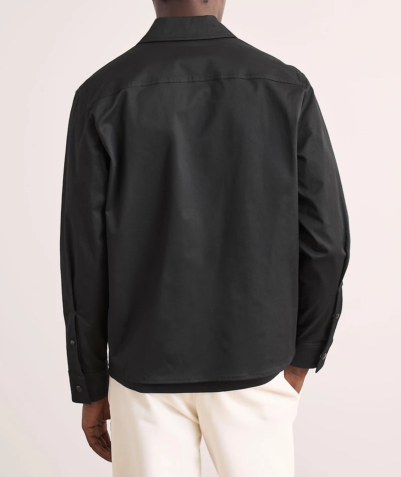 Stretch-Cotton Zip Overshirt