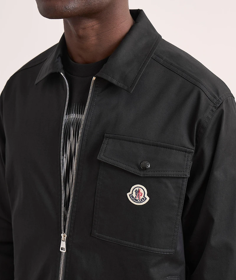 Stretch-Cotton Zip Overshirt