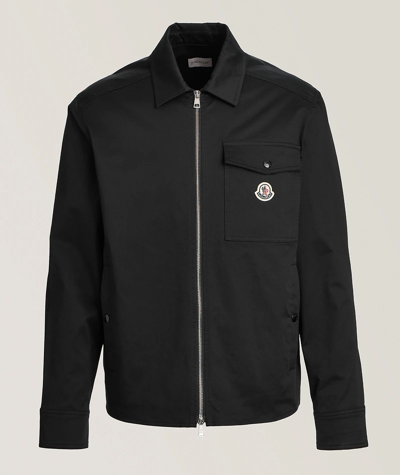 Stretch-Cotton Zip Overshirt