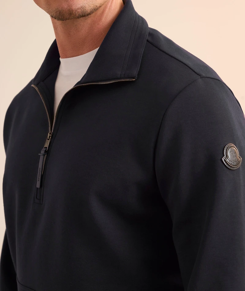 Stretch-Cotton Half-Zip Sweatshirt