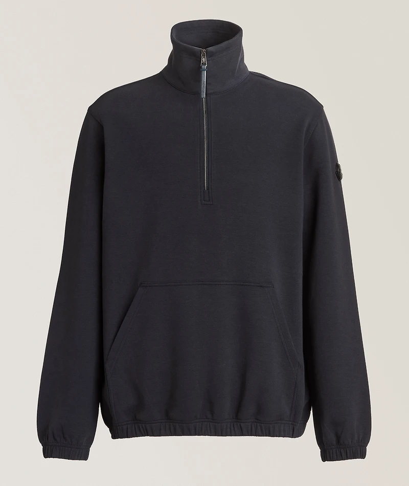 Stretch-Cotton Half-Zip Sweatshirt