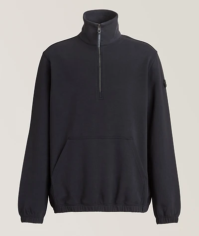 Stretch-Cotton Half-Zip Sweatshirt