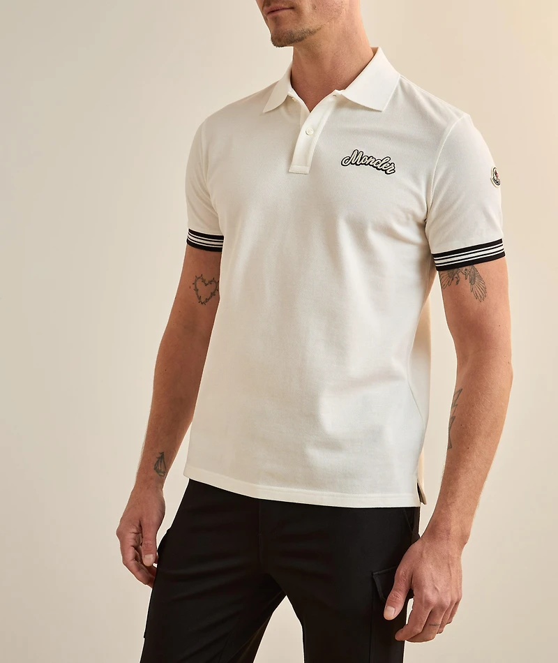 Cotton Piqué Cursive Logo Polo