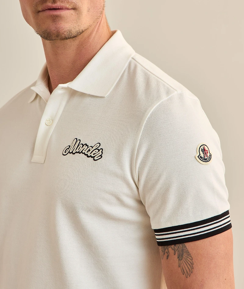 Cotton Piqué Cursive Logo Polo