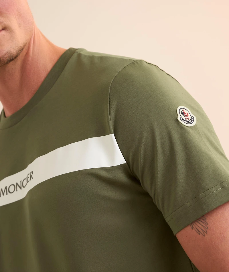Logo Bar Cotton Crewneck T-Shirt