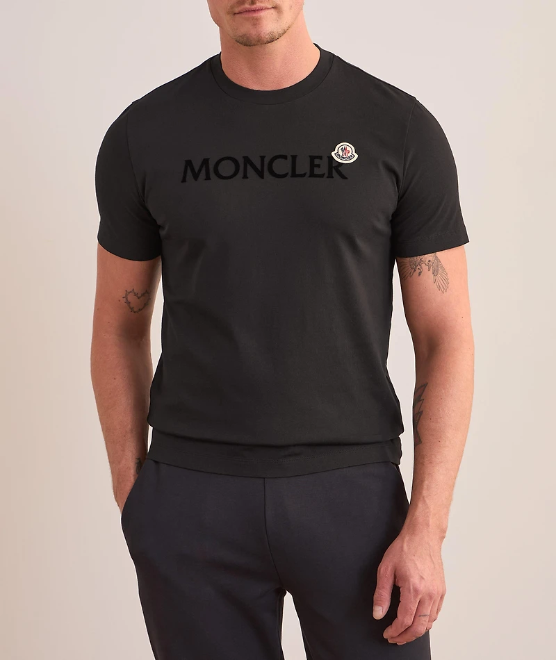 Flocked Logo Crewneck T-Shirt