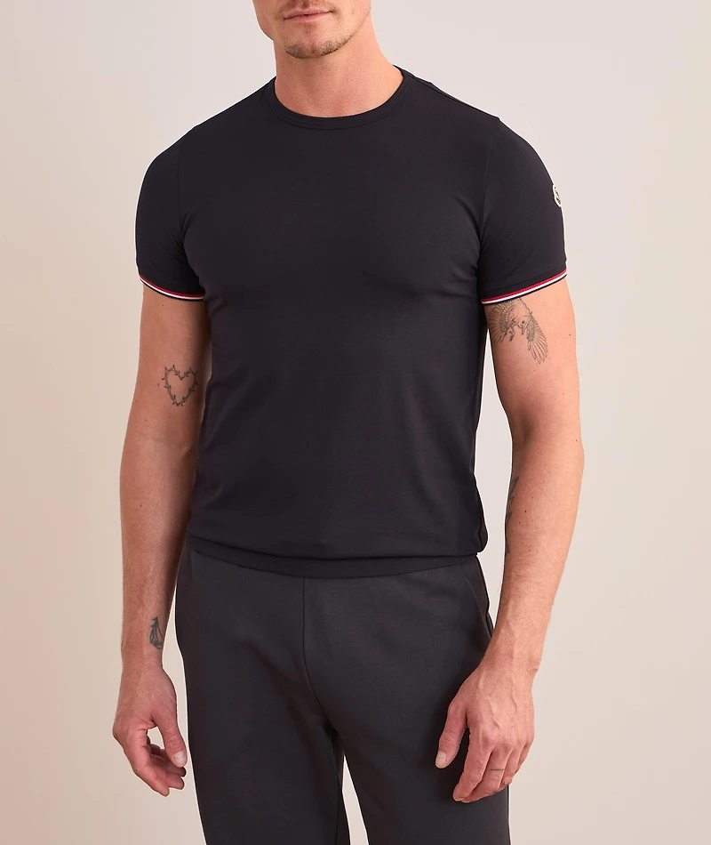 Tricolour-Trimmed Stretch-Cotton T-Shirt