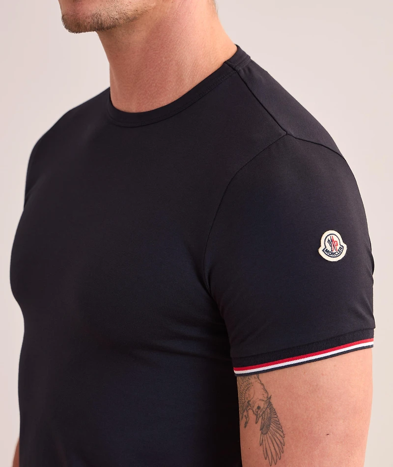Tricolour-Trimmed Stretch-Cotton T-Shirt