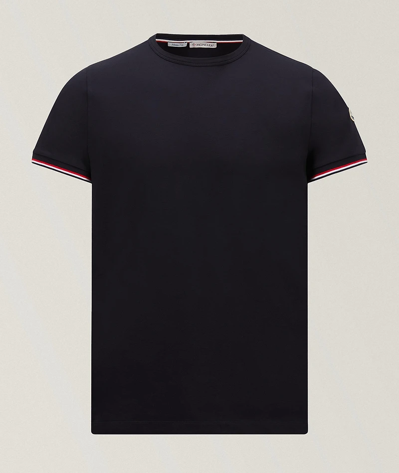 Tricolour-Trimmed Stretch-Cotton T-Shirt