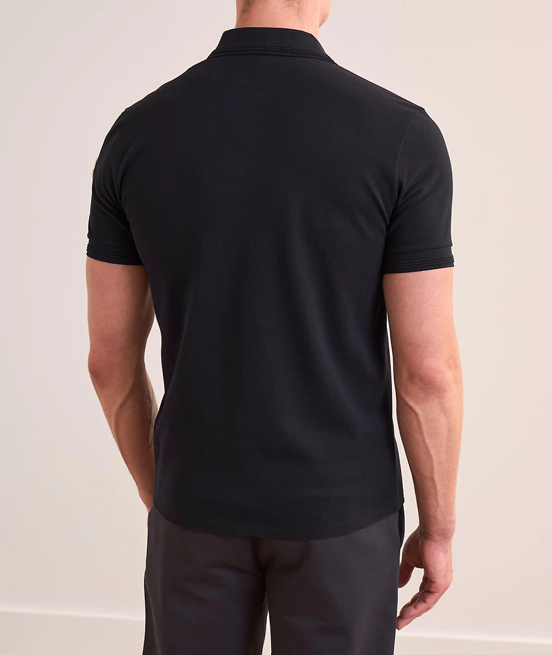 Tricolour Trim Quarter-Zip Cotton Piqué Polo